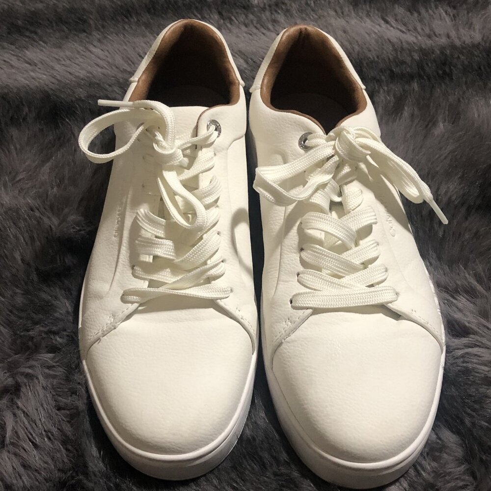Calvin Klein Falconi Leather Low Top Sneaker White Men's, Size 10, Casual